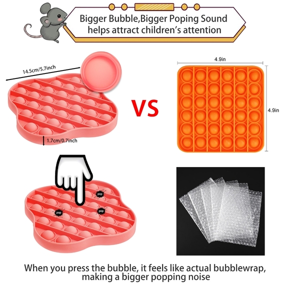 On sale!  36 Push pop Bubble Sensory Fidget Toy size: 5”x5” - Picture 5 of 9